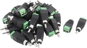 30pcs UTP Cat5 Cat6 Cable to AV Phono RCA Male Jack Plug Adapter for CCTV