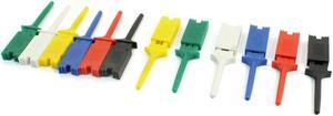 PCB SMD IC Colored Dual Hook Flat Test Clip Grabber Probe 6 Pair for Multimeter