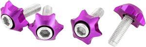 Cars Vehicles License Plate Bolts Screws Decor Purple 4 Pcs