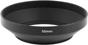 55mm Thread Metal Screw In Mount Wide Angle Lens Hood Cover Replacement