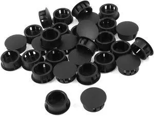 Unique Bargains 20pcs Black Plastic 20mm Diameter Locking Hole Plugs Button Cover