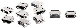 Unique Bargains 10pcs Silver Tone Micro USB Female SMD Mount Type PCB Mount Jack for PC