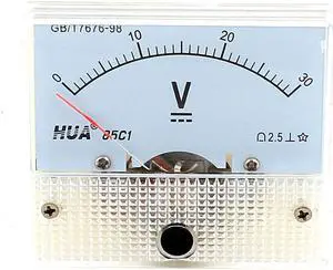 85C1 DC 0-30 Volt Measuring Rectangle Analog Panel Voltmeter Gauge