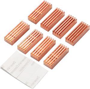 8 Pcs 22mm x 8mm x 5mm Self-Adhesive Copper Memory Cooler Heatsink for DDR DDR3