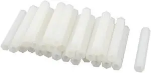 40mm M3 Female Thread White Nylon PCB Spacer Hex Stand-Off Pillar 30Pcs