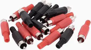 RCA Male Jack Plug Audio Coupler Adapter Connector Red Black 16PCS