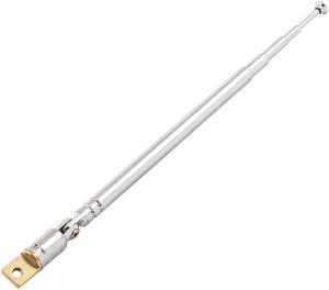 Unique Bargains 32cm Length 5 Section Telescoping Stainless Steel AM FM Radio TV Antenna