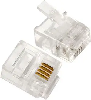 Unique Bargains 4 Pcs 4 Pin RJ11 6P4C Modular Plug Telephone Connector