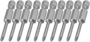 10 x Hex Shank 3mm Phillips Crosshead Screwdriver Bits 50mm Length