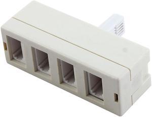 UK Male Plug to 4 6P4C BT sockets Telephone Splitter