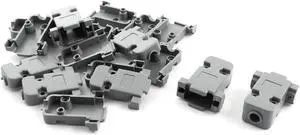 Gray Plastic RS232 DB9 Female Connector Hood Cover Cap 10 Pcs