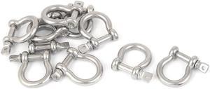 10 Pcs Stainless Steel Wire Rope Fastener Bow Shackles 5mm Thread