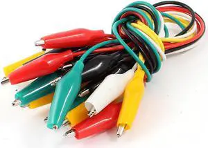 10Pcs Double-ended Test Leads Alligator Crocodile Roach Clip Jumper Wire 30cm
