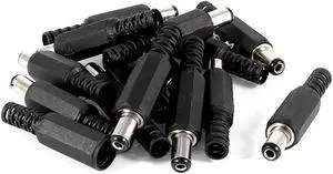 15 Pcs 5.5x2.1x9mm Male DC Power Plug Connector Replacement for Audio Video