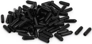 3mm Inner Dia Rubber Hose End Cap Screw Thread Protector Cover Black 100pcs