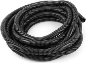 PVC Flexible Insulated Corrugated Tube Hose Pipe Black 5m Length 13mm Inner Dia