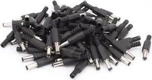80PCS 5.5mm x 2.1mm Male Solder DC Power Plug Jack Straight Connector