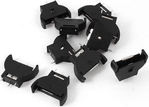 Unique Bargains 10pcs Plastic Shell CR2032 Button Cell Battery Socket Holder Case Black