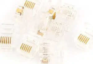 10 Pcs Plastic RJ12 6P6C Telephone Clear Cable Plug For Flat Wire