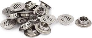 Unique Bargains 18 Pcs Stainless Steel Flat Round Shaped Mesh Hole Cabinet Air Vent Louver 15mm