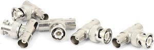 5 Pcs BNC Male To Dual BNC Female T Type Coaxial Adapter Connector