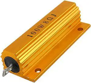 Unique Bargains Gold Tone 100W 8ohm 5% Aluminum Housed Wirewound Resistor