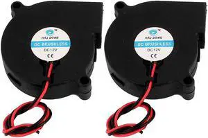 2Pcs 50x50x15mm Black Brushless 2Pin DC 12V 0.13A Blower Cooling Fan for PC Case