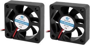 2Pcs 12V 50mm Black Quiet Case Cooling Fan 4500 RPM, 10.9 CMF, 29 dBA