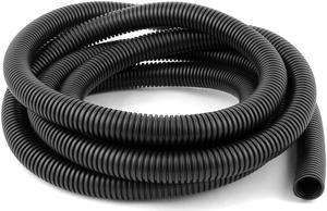 Unique Bargains 3.5M Length 25mm OD Black Automotive Wiring Harness Corrugated Hose Tube