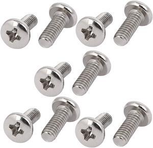 Metal Machine Screw for PCB Board Spacer M4 x 10mm Silver Tone 10 Pcs