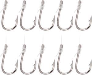 Unique Bargains 10 Pcs 4# Metal Eyeless Sharp Bait Barb Wire Leader Fishing Hook Gray