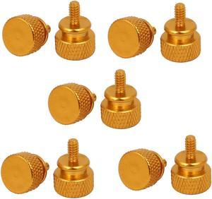 Computer PC Case Fully Threaded Knurled Thumb Screws Gold Tone 6#-32 10pcs