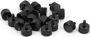 Computer PC Case Black Zinc Plated Flat Head Knurled Thumb Screw M3x6mm 20pcs