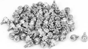 6#-32 Nickel Plated Knurled Phillips Head Thumb Screw 80pcs for Computer PC Case