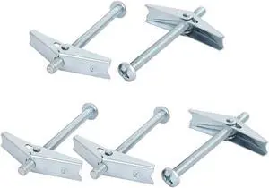 Unique BargainsM8 x 100mm Male Thread Spring Loaded Hollow Wall Round Head Toggle Bolt 5pcs