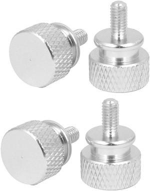 Computer PC Case Fully Threaded Knurled Thumb Screws Silver Tone M3.5x7mm 4pcs