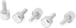 Computer PC Case Stainless Steel Flat Head Knurled Thumb Screw M4 x 12mm 5pcs