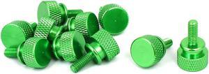 Computer PC Case Shoulder Type Knurled Thumb Screw Green M4x10mm 10pcs