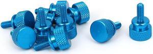 Computer PC Case Shoulder Type Knurled Thumb Screw Sky Blue M4x10mm 10pcs