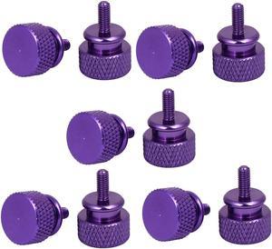 Computer PC Case Aluminum Alloy Knurled Thumb Screws Purple M3x7mm 10pcs