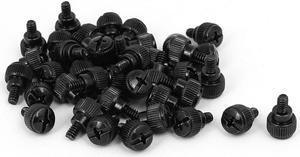 Computer PC Case Black Zinc Plated Knurled Phillips Head Thumb Screw 6#-32 40pcs