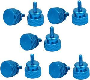 Computer PC Case Aluminum Alloy Knurled Thumb Screws Sky Blue M3x7mm 10pcs