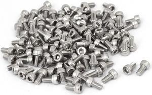 M3x6mm Thread 304 Stainless Steel Hex Socket Head Cap Screw Bolt DIN912 120pcs