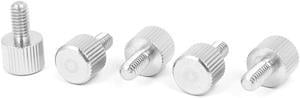 Computer PC Case Stainless Steel Flat Head Knurled Thumb Screw M4 x 8mm 5pcs