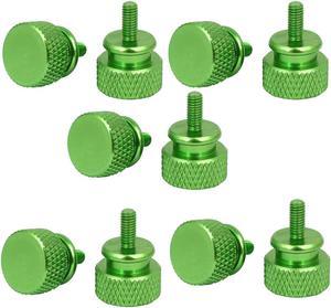 Computer PC Case Aluminum Alloy Knurled Thumb Screws Green M3x7mm 10pcs