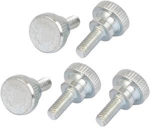 Unique Bargains 5 Pcs M4x10mm Zinc Plated Flat Knurled Head Thumb Machine Screws Bolts 18mm Long