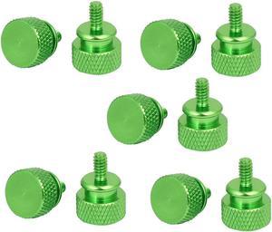 Computer PC Case Fully Threaded Knurled Thumb Screws Green 632 10pcs