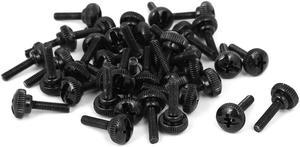 M3 x 12mm Knurled Phillips Head Thumb Screw Black 40pcs for Computer PC Case