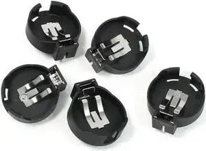 5 Pcs Lithium Button Battery Holder Case Black for CR2450 LIR2450