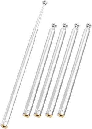 Unique Bargains Stainless Steel Multi Purpose FM Radio TV Telescopic Antenna Aerial 12" 5 Pcs